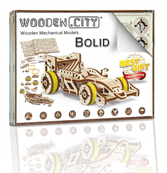 WOODEN CITY 3D puzzle Voiture de Course Bolid 108 pièces