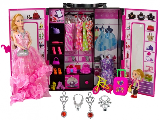 Robe pour poupées Accessoires Robe pour poupées Placard Valise