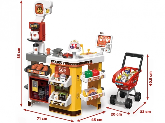 Grand supermarché de pâtisserie + accessoires de chariot ZA4638