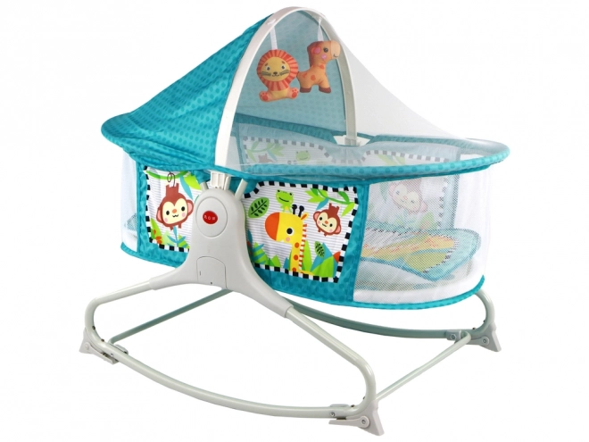 Lit bébé multifonctionnel 2 en 1 Baby Mat Sons Vibrations Bleu