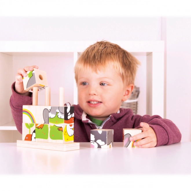 Cubes d'empilage Bigjigs Baby Animaux