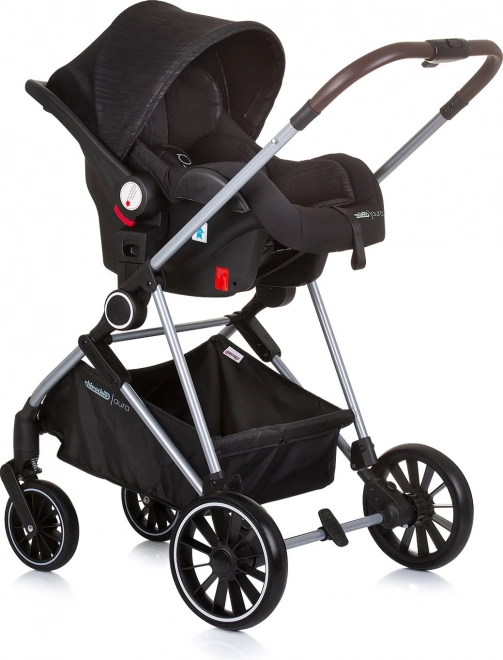 CHIPOLINO Poussette combinée Aura 2en1 Obsidian, Argent