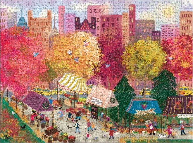 Puzzle Automne au marché de la ville 1000 pièces Galison