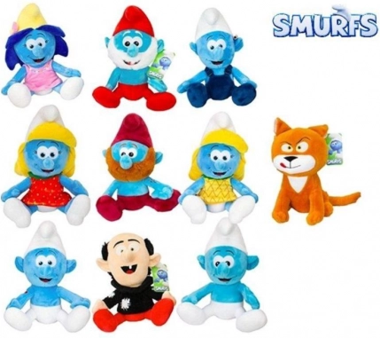 Personnages en peluche Schtroumpfs 25-30 cm - 1 pièce