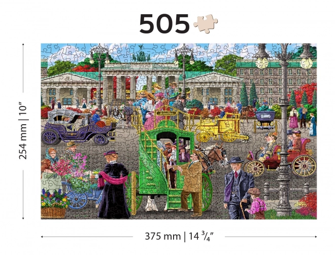 Puzzle en bois avec figurines - Place parisienne à Berlin