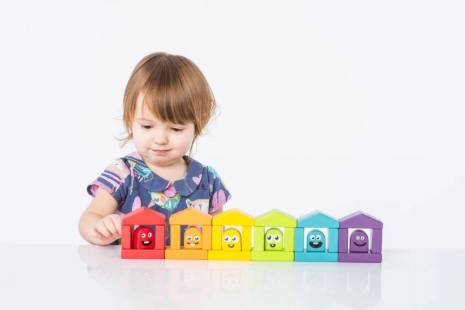 Maisons colorées - kit de construction en bois 30 pièces
