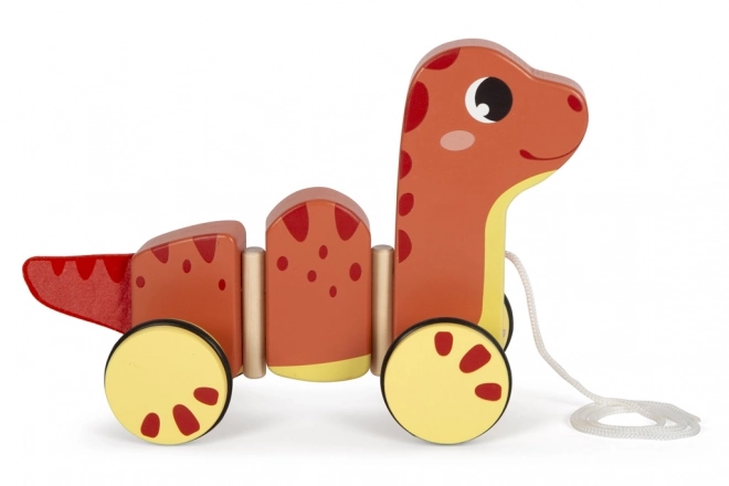 Petite patte Jouet à tirer en bois Dino