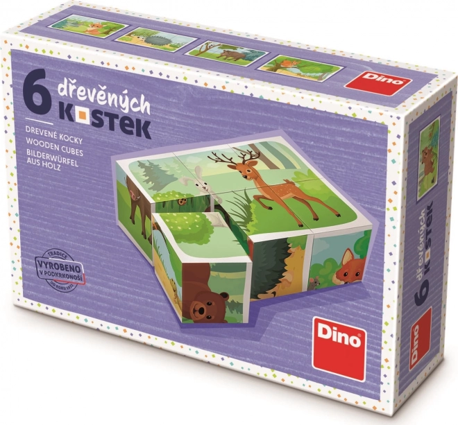 Dino Blocs de bois Animaux de la forêt