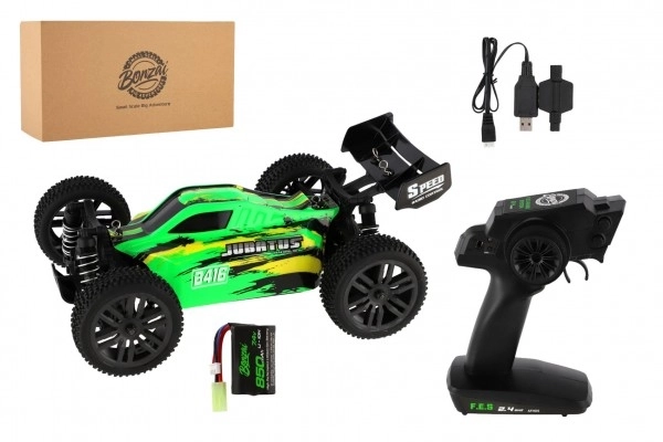 Avtomobil RC Buggy Bonzai Jubatus tout-terrain 30cm plastique 2,4GHz à piles + 2x ensemble supplémentaire dans une boîte 40x14x21 – Zelené