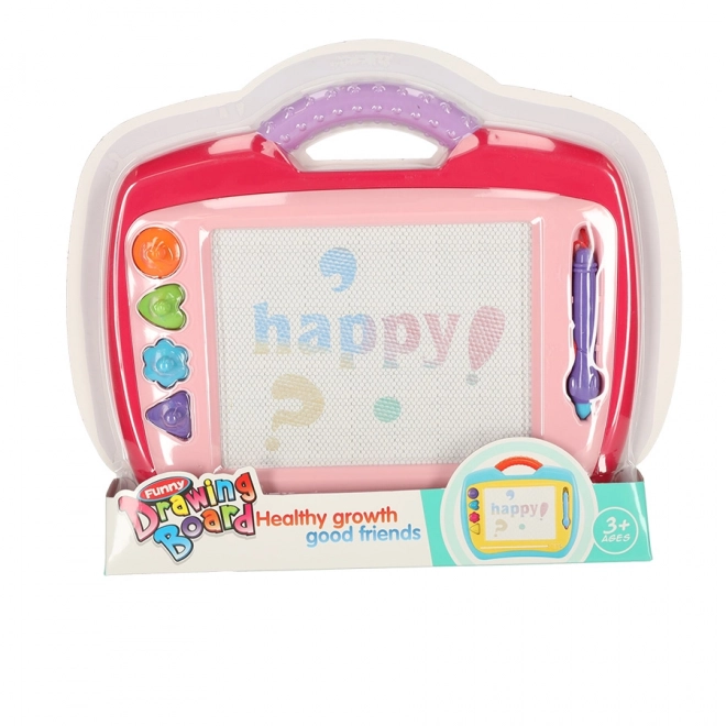 Tableau magnétique de dessin pour enfants avec tampons rose XL