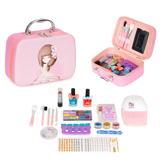 Ensemble de cosmétiques pour enfants, boîte avec miroir et lampe UV LED