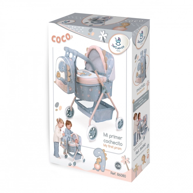 DeCuevas 86080 Mon premier landau pour poupées avec sac à dos COCO 2024 - 56 cm