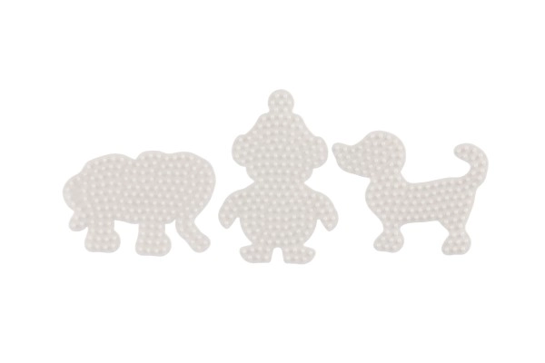 Plaque pour perles à repasser Hama MIDI éléphant, pingouin, chien en plastique 3 pièces sur carte 12x18x3cm