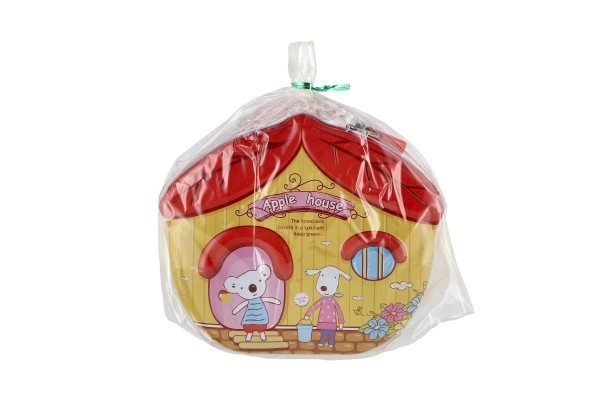 Tirelire maison en tôle avec serrure 16x8cm - 1 pièce