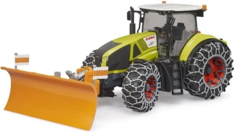 Bruder tracteur Claas Axion 950 avec chaînes neige et lame