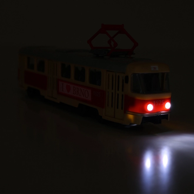 Tramway qui annonce les arrêts en tchèque 28 cm BRNO