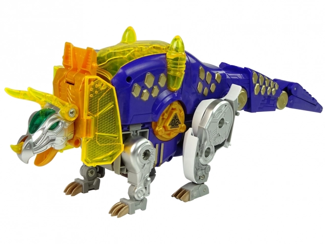 Dinobots Robotique Tir Triceratops Violet avec Cible