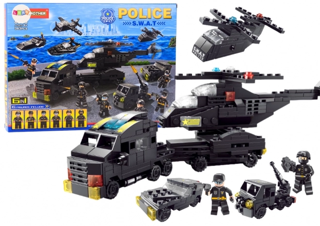 Set de figurines militaires de la police 6 en 1 - 343 pièces