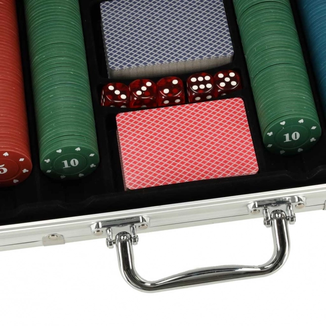 Ensemble de poker dans une mallette 500 jetons 2 paquets de cartes