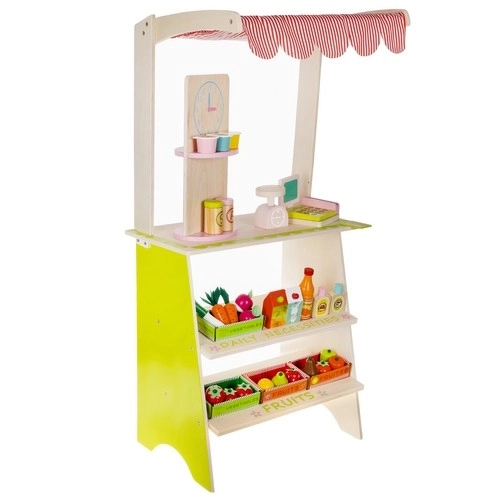 Stand en bois avec accessoires pour enfants