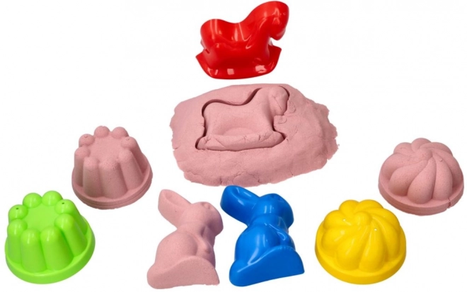 ADAM TOYS Sable cinétique rose 2 kg + moules et pelle