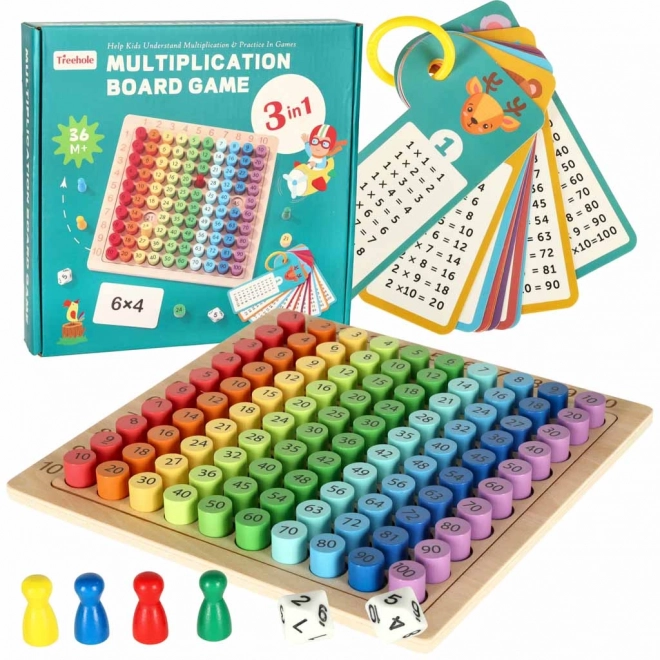 Jouet éducatif en bois pour la multiplication avec des anneaux colorés