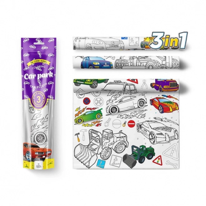 Nappes à colorier Pexi pour enfants - Voitures