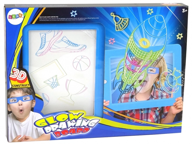 Lunettes 3D éclairées magiques pour tableau bleu