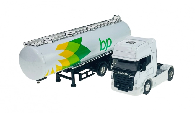 Camion Welly 1/64 Scania V8 R730 Pétrole