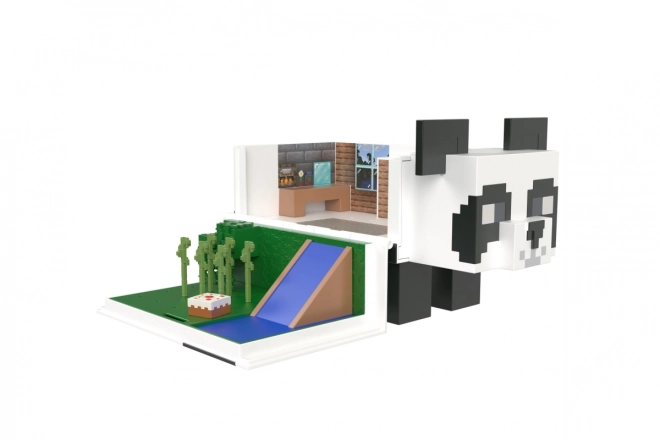Ensemble de figurines Maison de jeu Minecraft avec panda + 2 figurines