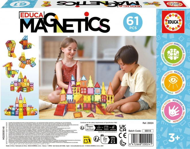 EDUCA Jeu de construction magnétique Magnetics 61 pièces