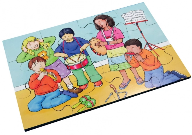 Puzzle en bois de 72 pièces avec motifs inclusifs