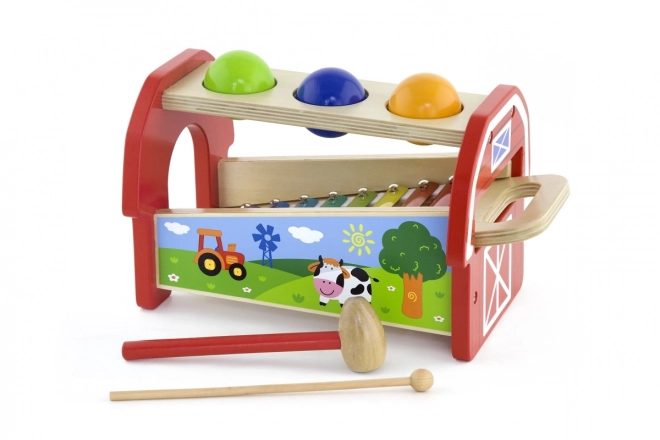 Maillet en bois et xylophone