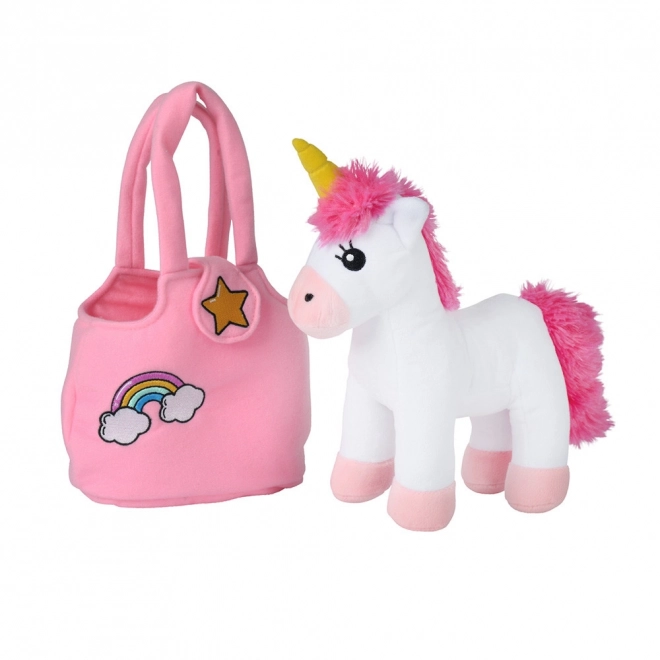 Licorne en peluche dans un sac pour enfants