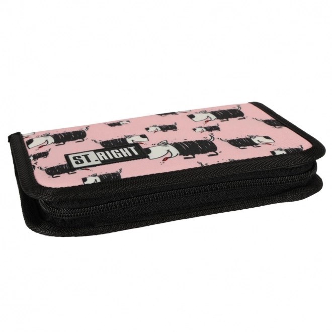 BAMBINO trousse deux volets rose chiens