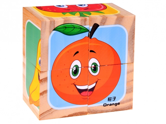 Blocs en bois casse-tête aux fruits