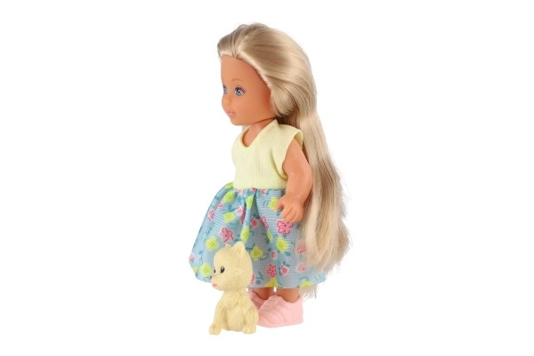 Poupée avec peluche plastique 12cm corps solide 3 types dans boîte 7x15x5cm 24pcs dans boîte
