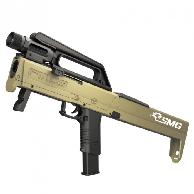 Fusil pliant à fléchettes en mousse FMG9 avec douilles d'éjection et lampe de poche