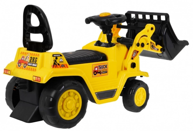 Bulldozer à pédales pour enfants avec casque