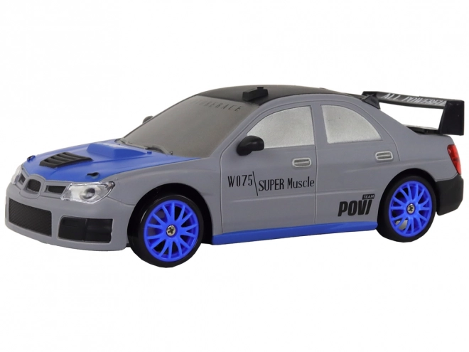 Voiture de sport téléguidée R/C 1:24 avec roues interchangeables – gris