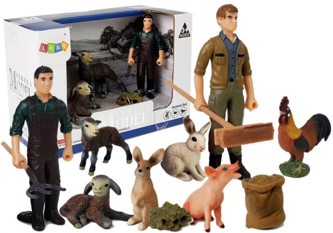 Ensemble de figurines Ferme : Animaux domestiques et fermier