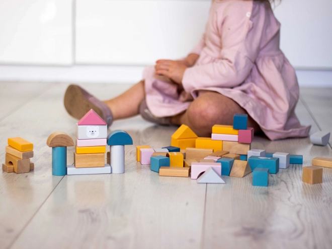 Jeu de construction en bois 60 blocs