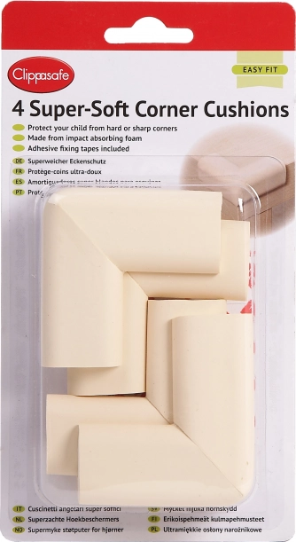 Protection d’angles en mousse, crème, 4 pcs