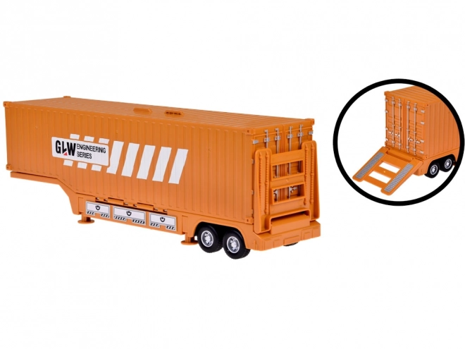 Ensemble interactif camion avec remorque dépliable, grue et chariot élévateur