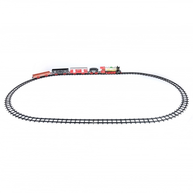Train électrique classique avec voies et effets lumineux