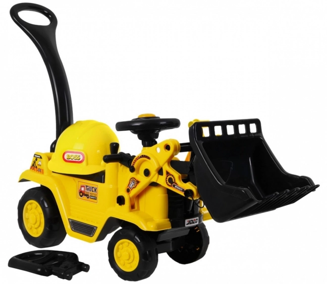 Bulldozer à pédales pour enfants avec casque