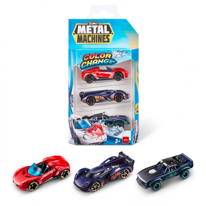 ZURU Metal Machines - Paquet de 3 voitures changeant de couleur