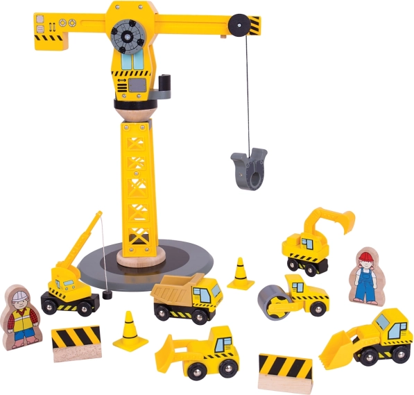 kit de construction en bois avec grue BIGJIGS RAIL