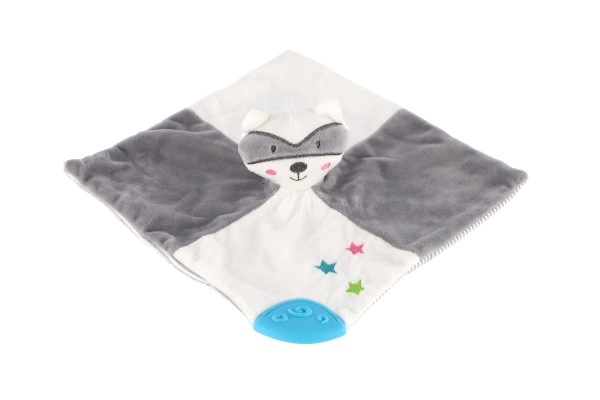 Raton laveur doudou hochet peluche 20x20cm sur carte dans un sac 0+