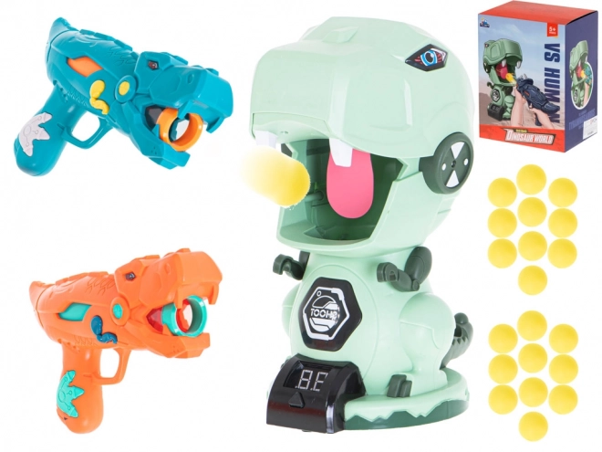 Jeu interactif de tir sur dinosaure avec pistolets et balles